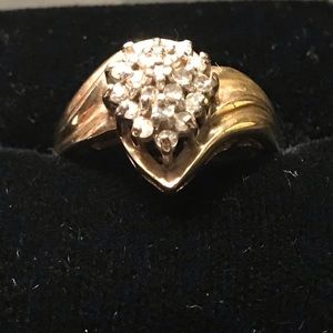 Gold and diamond ring size 6 10k